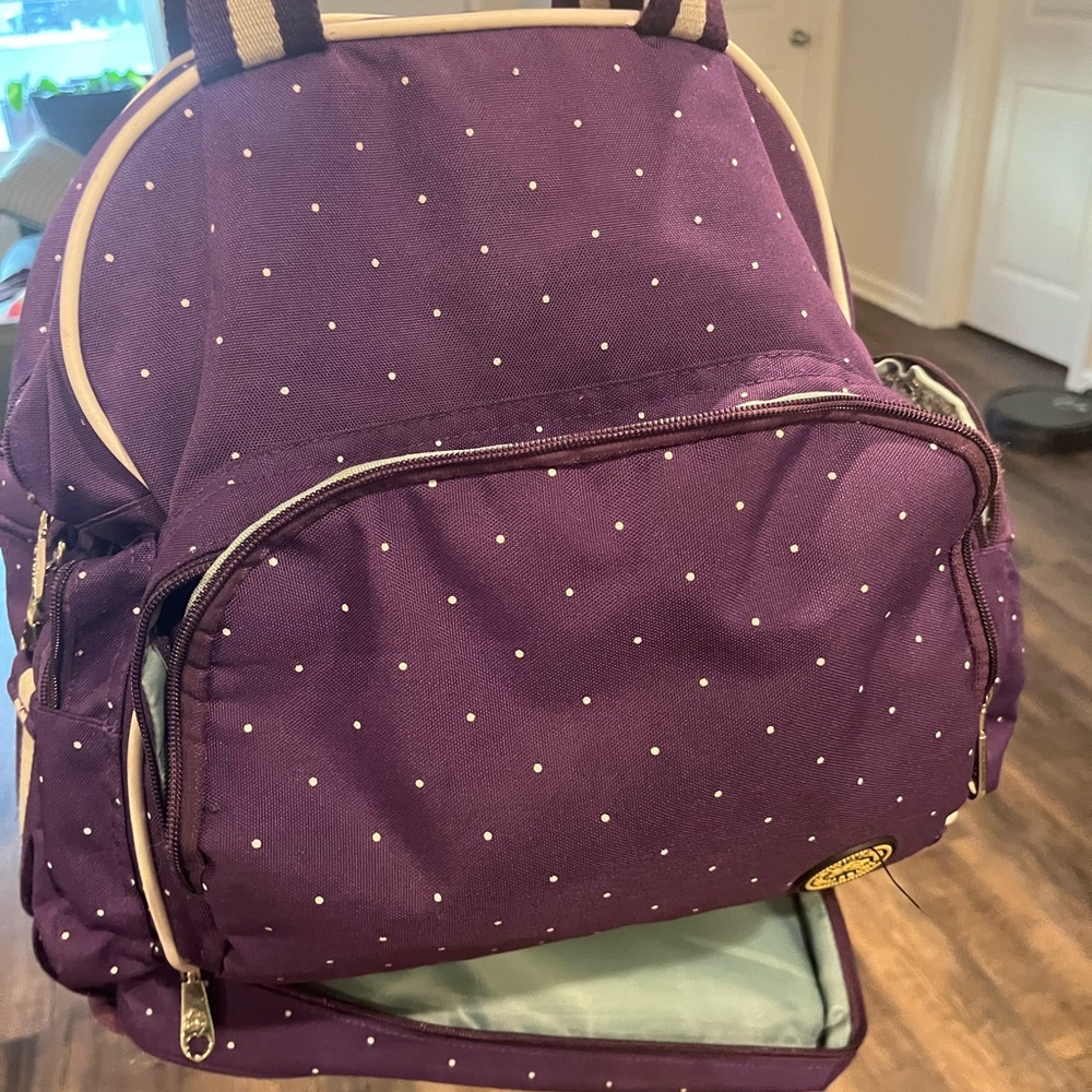 Purple Polka Dot Backpack Diaperbag